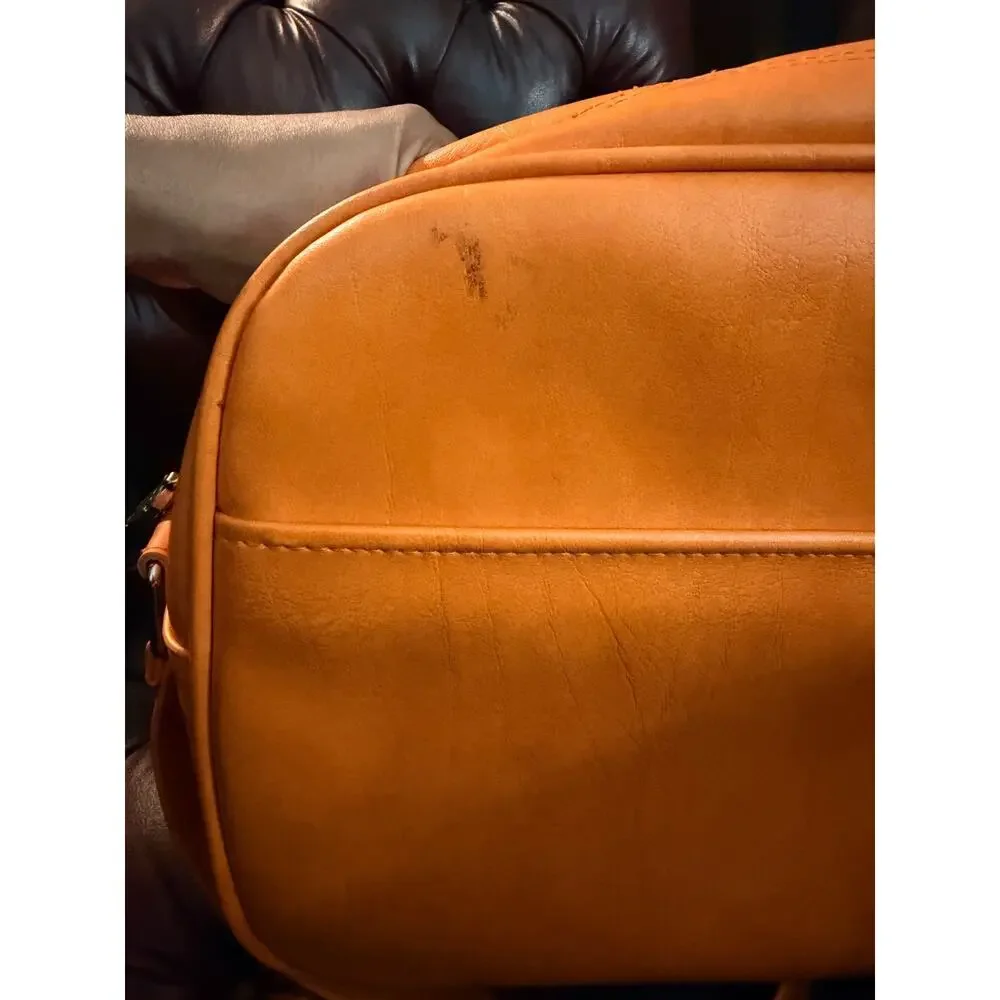 Vintage 70s Samsonite Royal Traveller Sidekicks Orange Vinyl Travel Shoulder